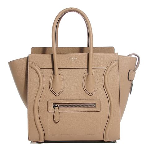 celine dune bag|Micro Luggage handbag in drummed calfskin .